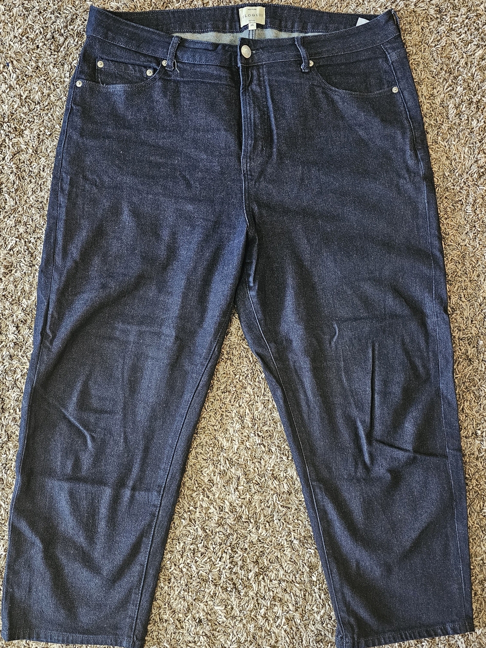 Eloquii Women's Dark Indigo Relaxed Trouser Jeans